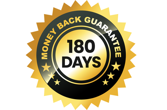 180-day money back guarantee badge